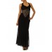 MORPHEW ATELIER Black Sheer Silk Chiffon & 1930S Lace Backless Gown