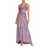 MORPHEW ATELIER Lilac Silver Antique Silk Lamé  Gown With 1930S Crystals