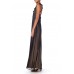 MORPHEW COLLECTION Black Silk & Poly Chiffon Gown With A Victorian Lace Collar