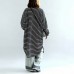 autumn black white striped cotton cardigans plus size casual long wrap coat