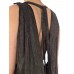 MORPHEW ATELIER Black & Gold Antique Patina Silk Lamé  Gown With Low Back And Caped Train