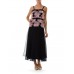 MORPHEW ATELIER Black & Pink Chiffon Chanel Inspired Gown Made With 1980S Ribbon Lace